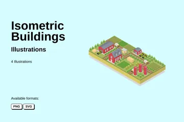 Edifícios Isométricos Pacote de Ilustrações