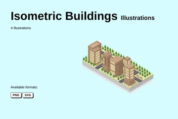 Edifícios Isométricos Pacote de Ilustrações