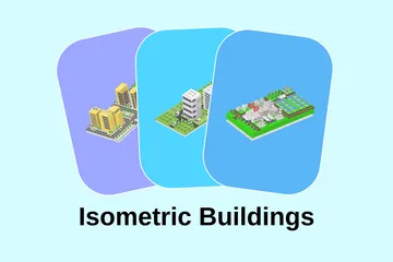 Edifícios Isométricos Pacote de Ilustrações