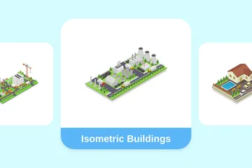 Edifícios Isométricos Pacote de Ilustrações