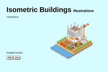 Edifícios Isométricos Pacote de Ilustrações