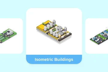 Edifícios Isométricos Pacote de Ilustrações