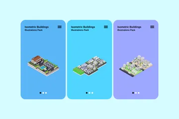 Edifícios Isométricos Pacote de Ilustrações