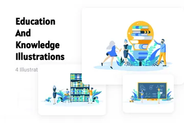 Educação e Conhecimento Pacote de Ilustrações