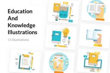 Educação e Conhecimento Pacote de Ilustrações