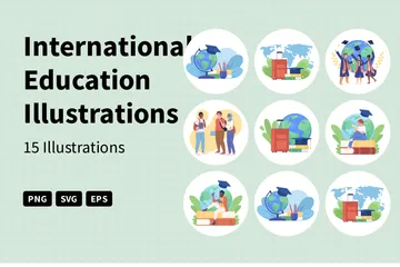 Educação Internacional Pacote de Ilustrações