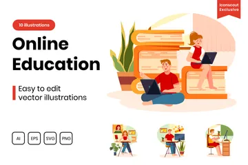 Educação online Pacote de Ilustrações