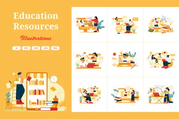 Educação online Pacote de Ilustrações