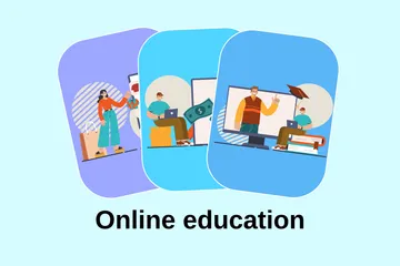 Educação online Pacote de Ilustrações