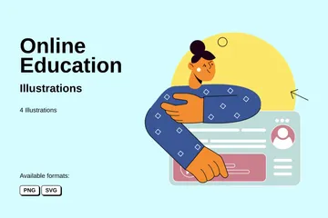 Educação online Pacote de Ilustrações