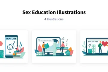 Educação sexual Pacote de Ilustrações