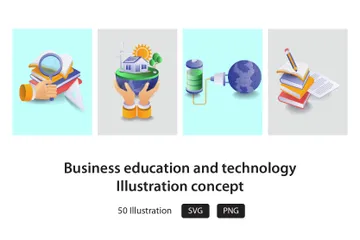 Educación y tecnología empresarial Paquete de Ilustraciones