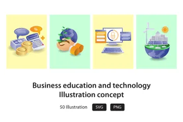 Educación y tecnología empresarial Paquete de Ilustraciones