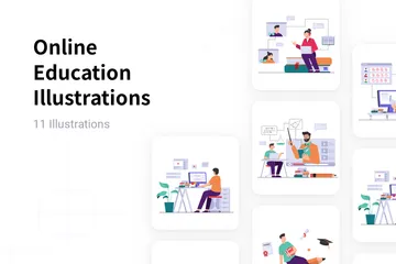 Educación en línea Paquete de Ilustraciones
