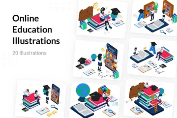 Educación en línea Illustration Pack