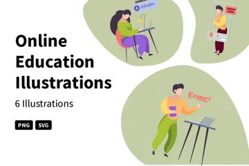 Educación en línea Illustration Pack