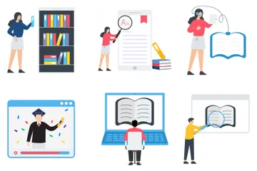 Educación en línea Illustration Pack