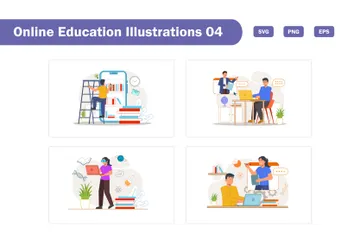 Educación en línea Paquete de Ilustraciones