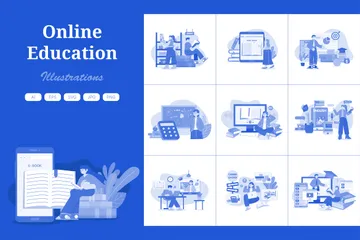 Educación en línea Illustration Pack