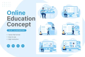 Educación en línea Paquete de Ilustraciones