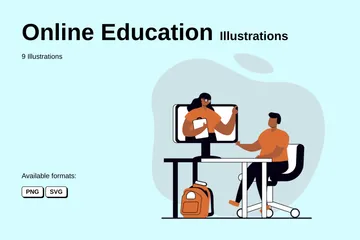 Educación en línea Paquete de Ilustraciones