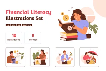 Educación financiera Paquete de Ilustraciones