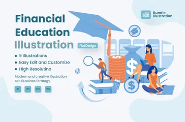 Educación financiera Paquete de Ilustraciones