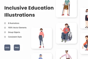 Educación inclusiva Paquete de Ilustraciones