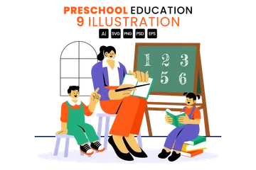 Educación preescolar Paquete de Ilustraciones