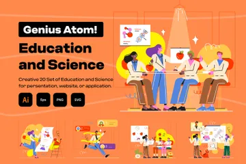 Educación y ciencia Paquete de Ilustraciones