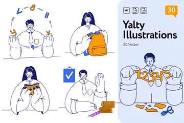 Educación en Yalty Paquete de Ilustraciones