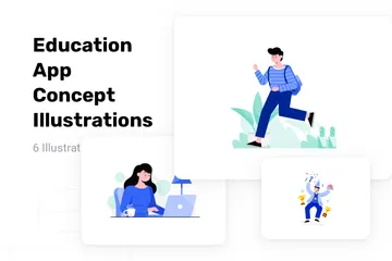Education App Concept Illustration Pack
