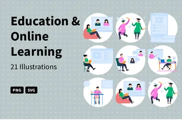 Éducation et apprentissage en ligne Pack d'Illustrations