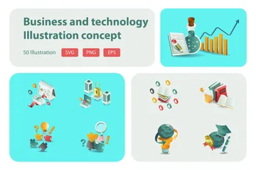 Education, Business And Technology Illustration Pack