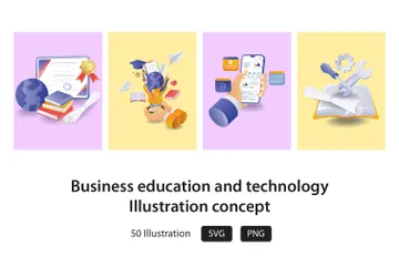 Éducation commerciale et technologie Pack d'Illustrations