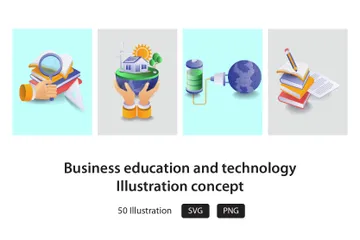 Éducation commerciale et technologie Pack d'Illustrations