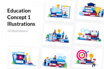Education Concept 1 Illustration Pack