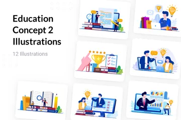 Education Concept 2 Illustration Pack