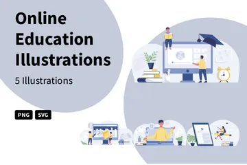 Éducation en ligne Pack d'Illustrations