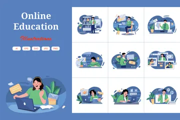 Éducation en ligne Pack d'Illustrations