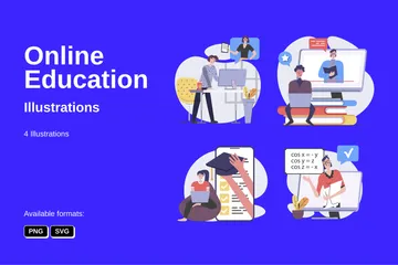 Éducation en ligne Pack d'Illustrations