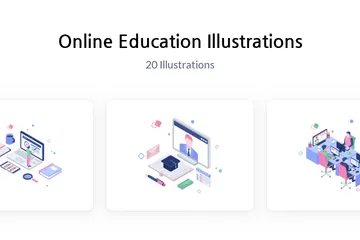Éducation en ligne Pack d'Illustrations