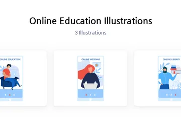 Éducation en ligne Pack d'Illustrations