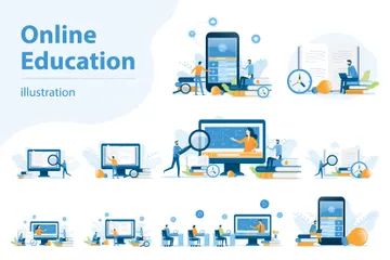 Éducation en ligne Pack d'Illustrations