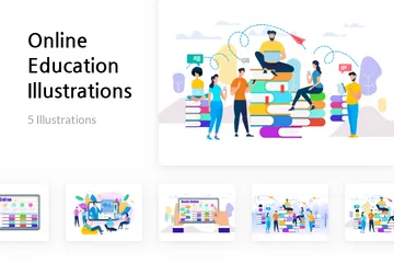 Éducation en ligne Illustration Pack