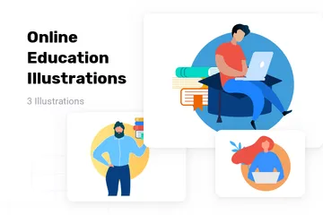 Éducation en ligne Pack d'Illustrations