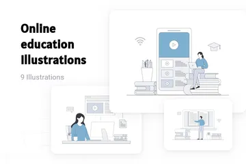 Éducation en ligne Pack d'Illustrations