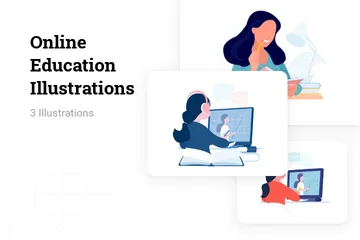 Éducation en ligne Pack d'Illustrations