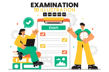 Educational Exam Illustration Pack