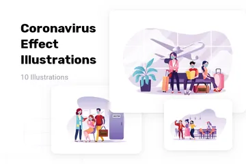 Efecto coronavirus Illustration Pack